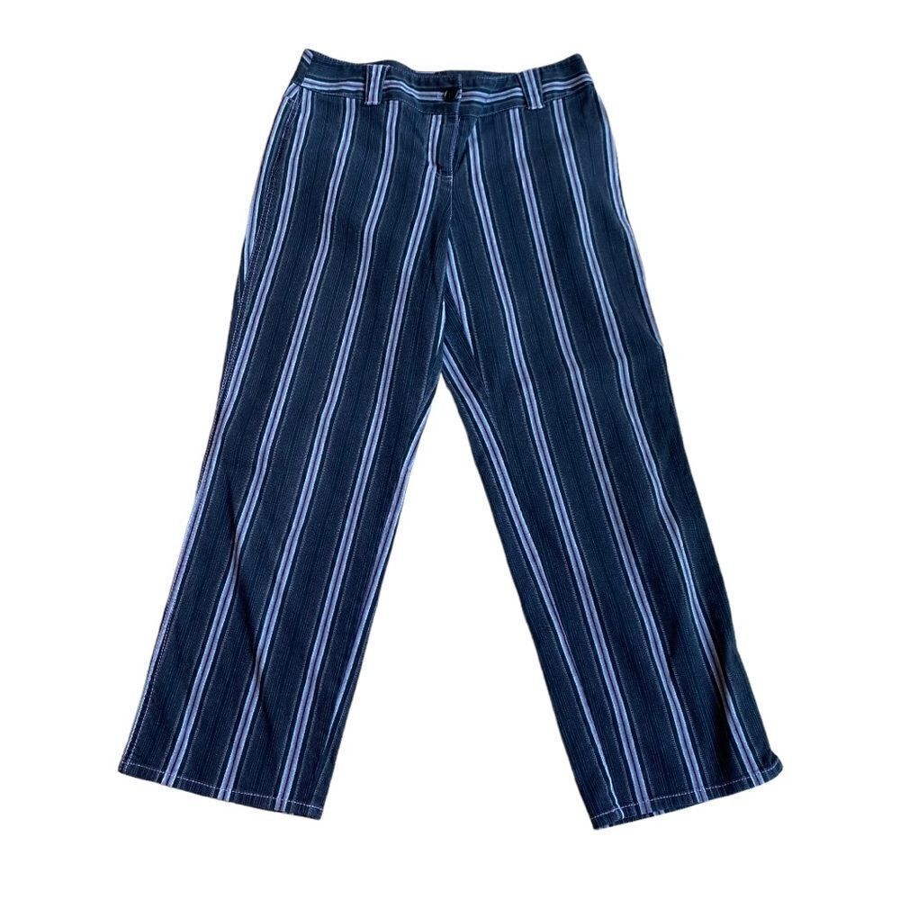 Ann Taylor Loft Stripe Pants Crop Sz 4